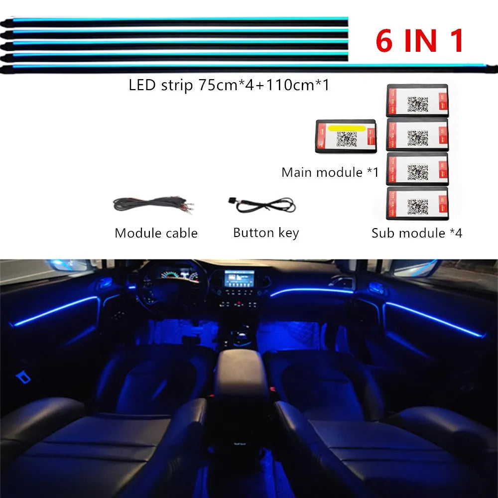 🌈 GlowLine Symphony – Ambient Interior Light Kit