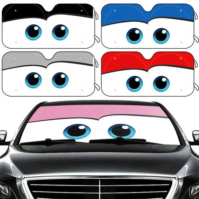 😎 ToonShade EyeVisor – Cartoon Eyes Windshield Sunshade