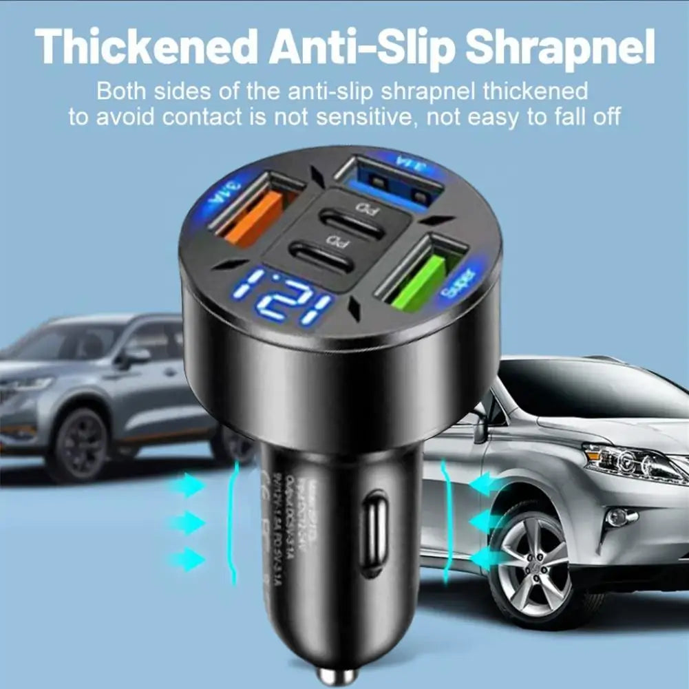 🔋 VoltHub 250 Max – 5-Port Car Fast Charger