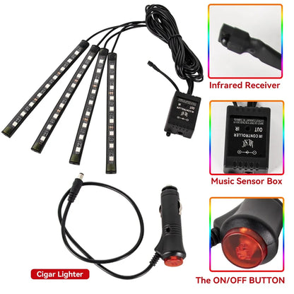 🌈 NeoGlow FootLight – Car Interior Footwell Lighting Kit