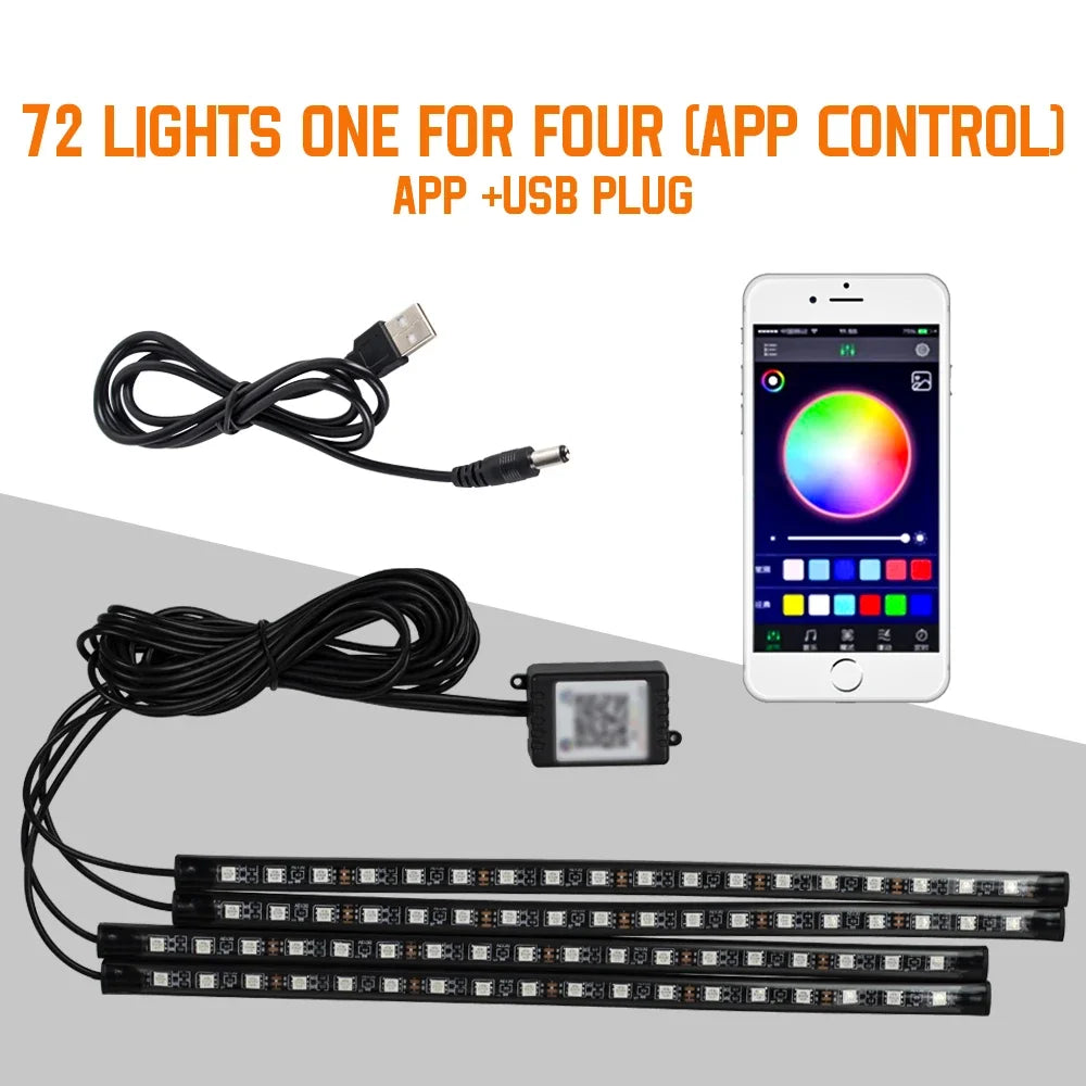 🌈 NeoGlow FootLight – Car Interior Footwell Lighting Kit