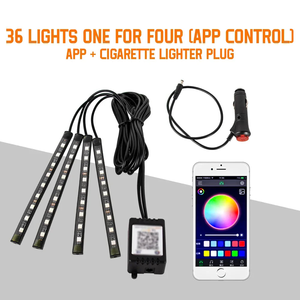 🌈 NeoGlow FootLight – Car Interior Footwell Lighting Kit