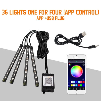🌈 NeoGlow FootLight – Car Interior Footwell Lighting Kit