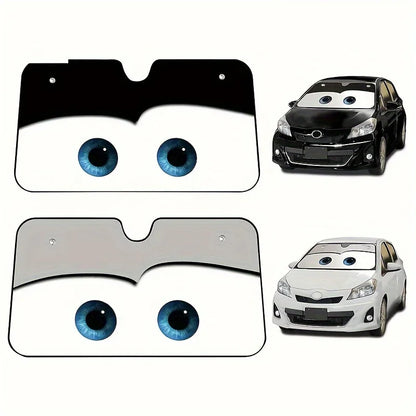 😎 ToonShade EyeVisor – Cartoon Eyes Windshield Sunshade