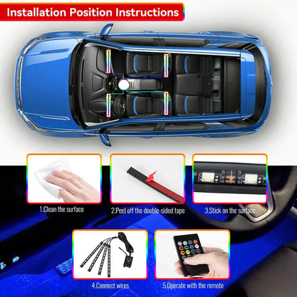 🌈 NeoGlow FootLight – Car Interior Footwell Lighting Kit