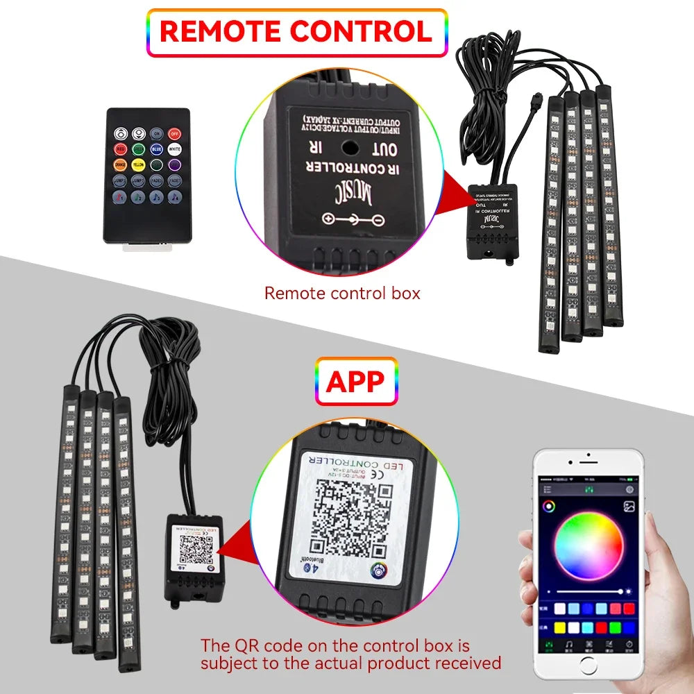 🌈 NeoGlow FootLight – Car Interior Footwell Lighting Kit